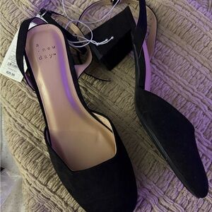 A New Day Elegant Black Slingback Heels